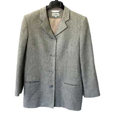 L.L. Bean Vintage L L Bean Grey Herringbone Blazer