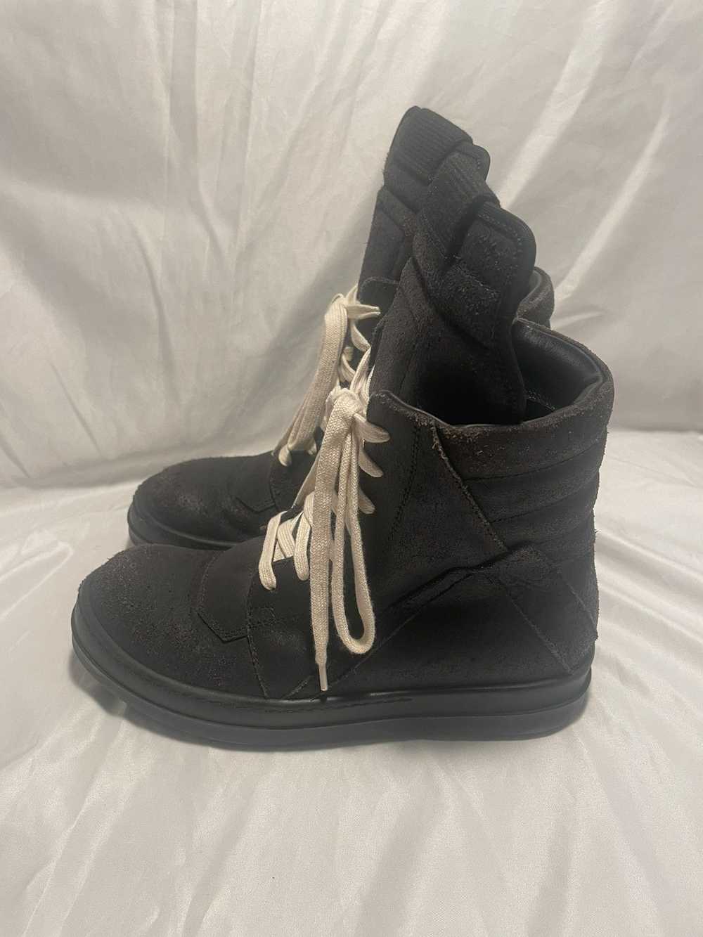 Rick Owens Rick Owens black suede geobaskets - image 1