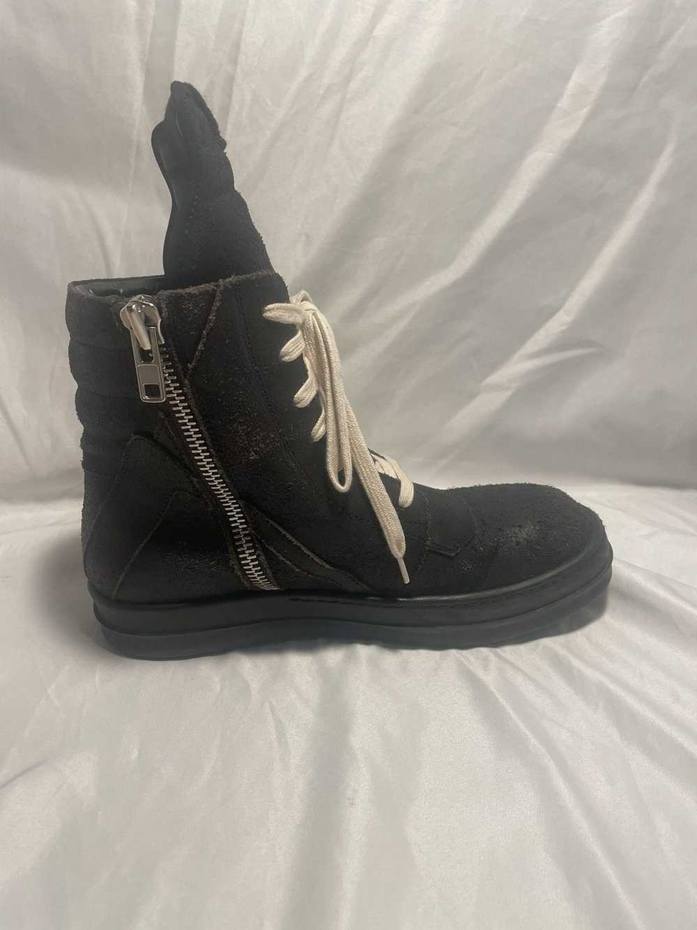 Rick Owens Rick Owens black suede geobaskets - image 6