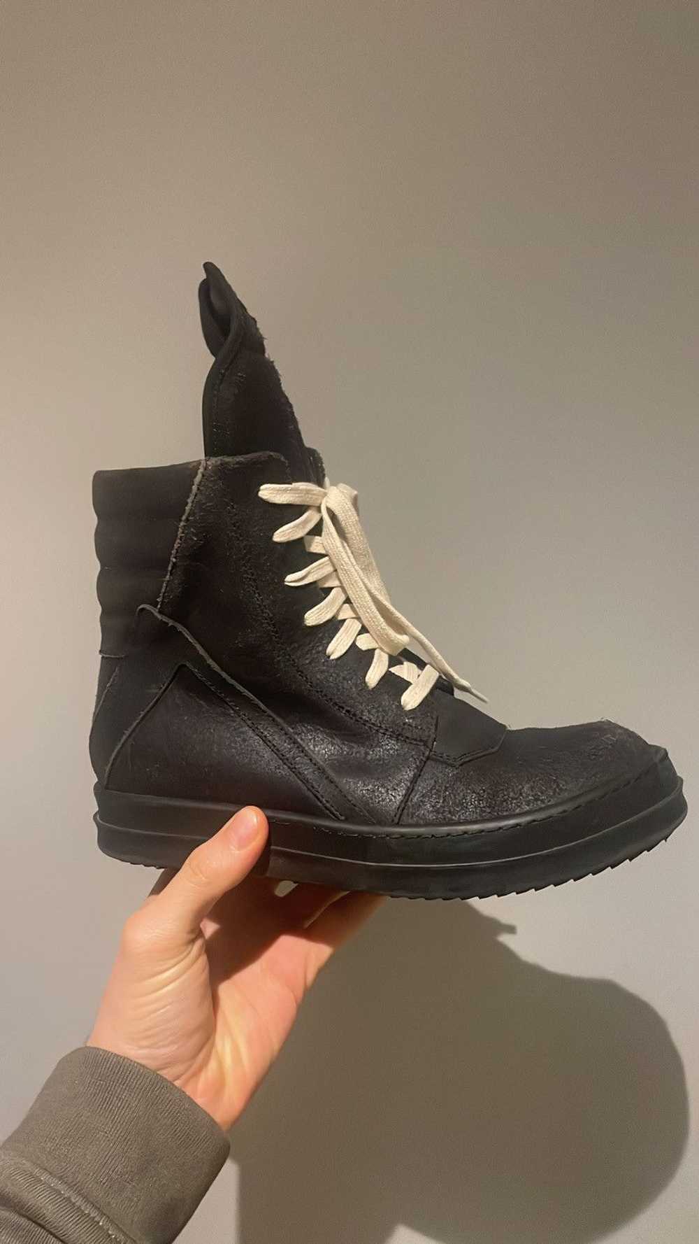 Rick Owens Rick Owens black suede geobaskets - image 7