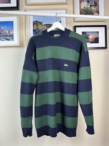 Lacoste × Vintage Green and navy striped sweater L