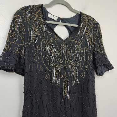 Other Vintage JMC Beaded Silk Dress Womens Medium… - image 1