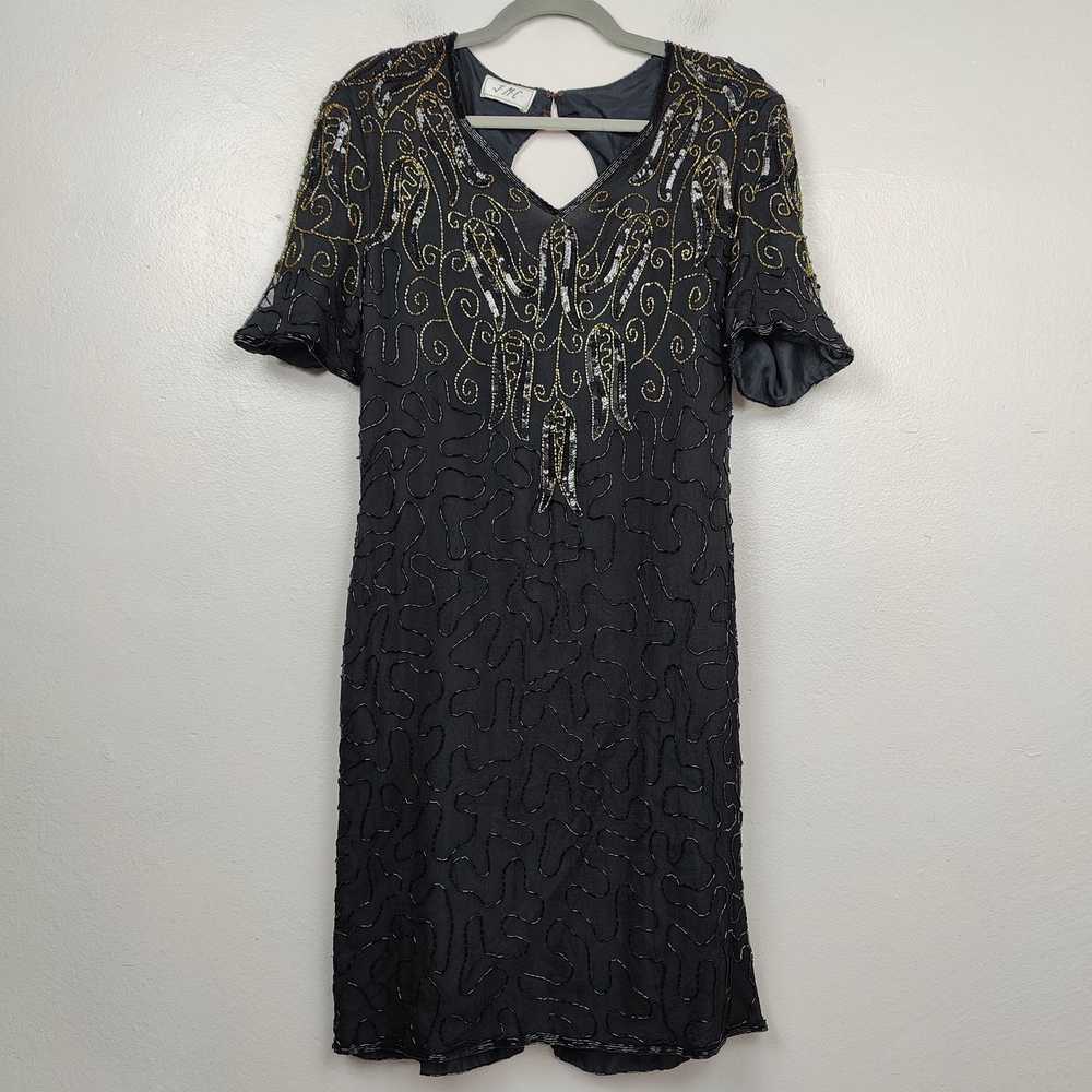 Other Vintage JMC Beaded Silk Dress Womens Medium… - image 2