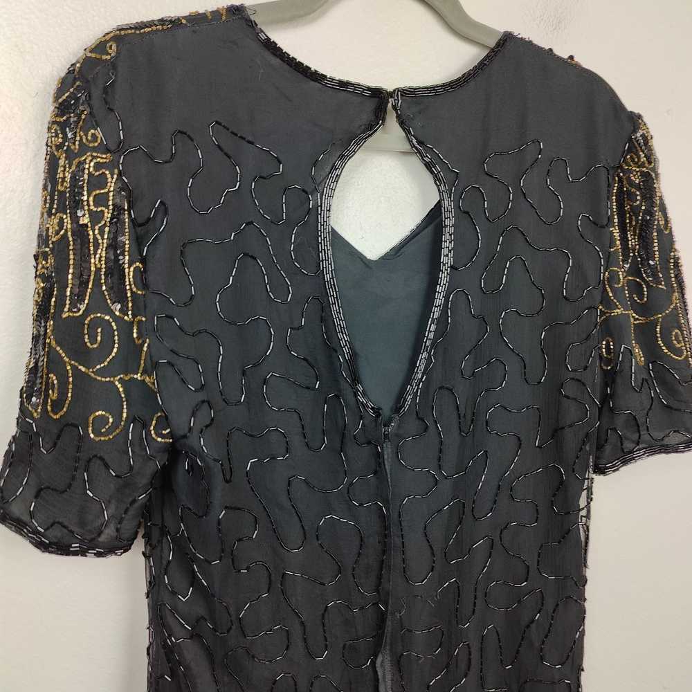 Other Vintage JMC Beaded Silk Dress Womens Medium… - image 4