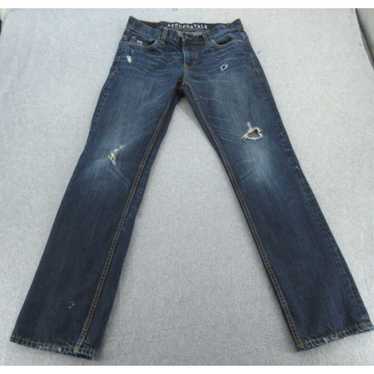 Vintage Blue Bowery Slim Straight Distressed Mens… - image 1