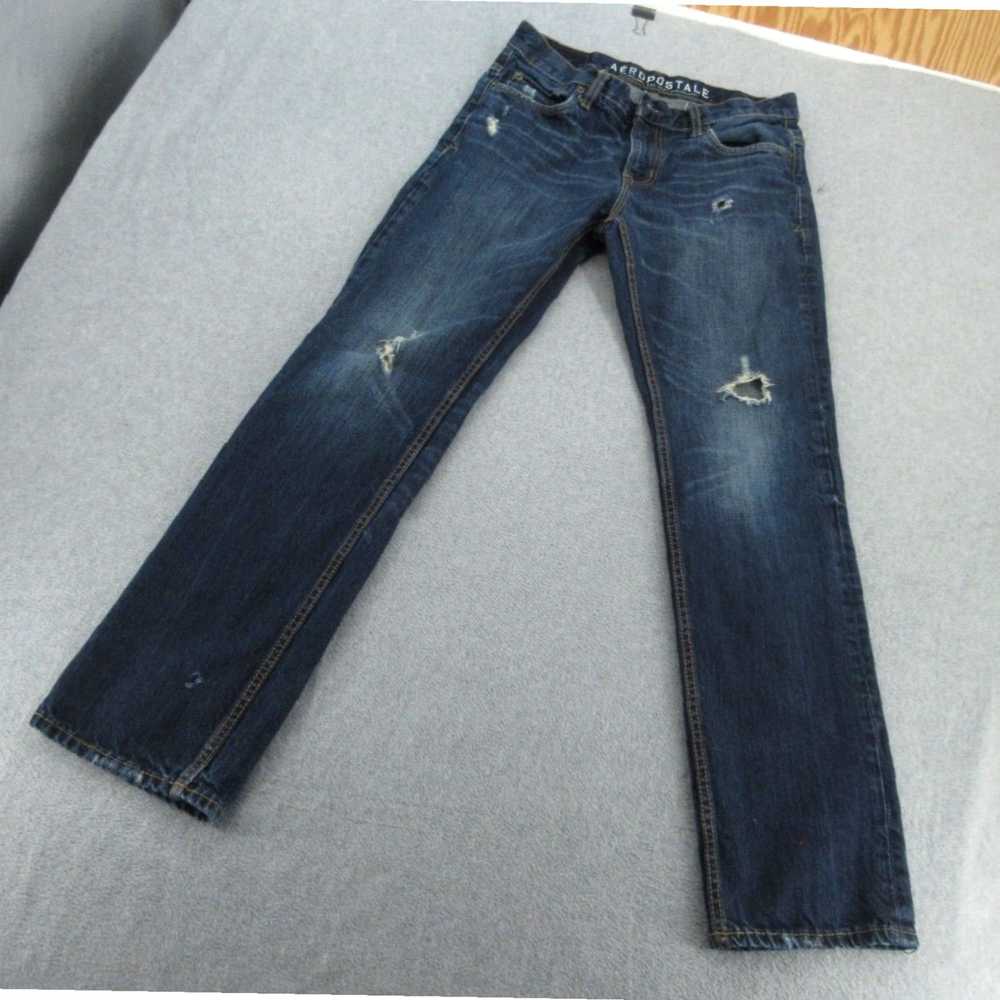 Vintage Blue Bowery Slim Straight Distressed Mens… - image 2