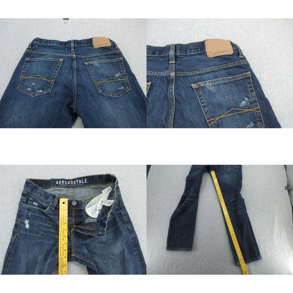 Vintage Blue Bowery Slim Straight Distressed Mens… - image 8