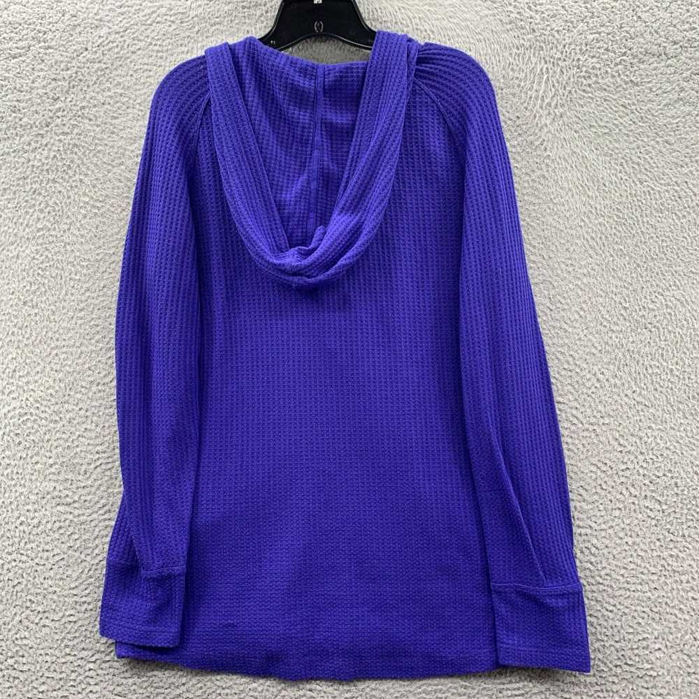 Vintage Womens Large Cozy Waffle Knit Hoodie Top … - image 2