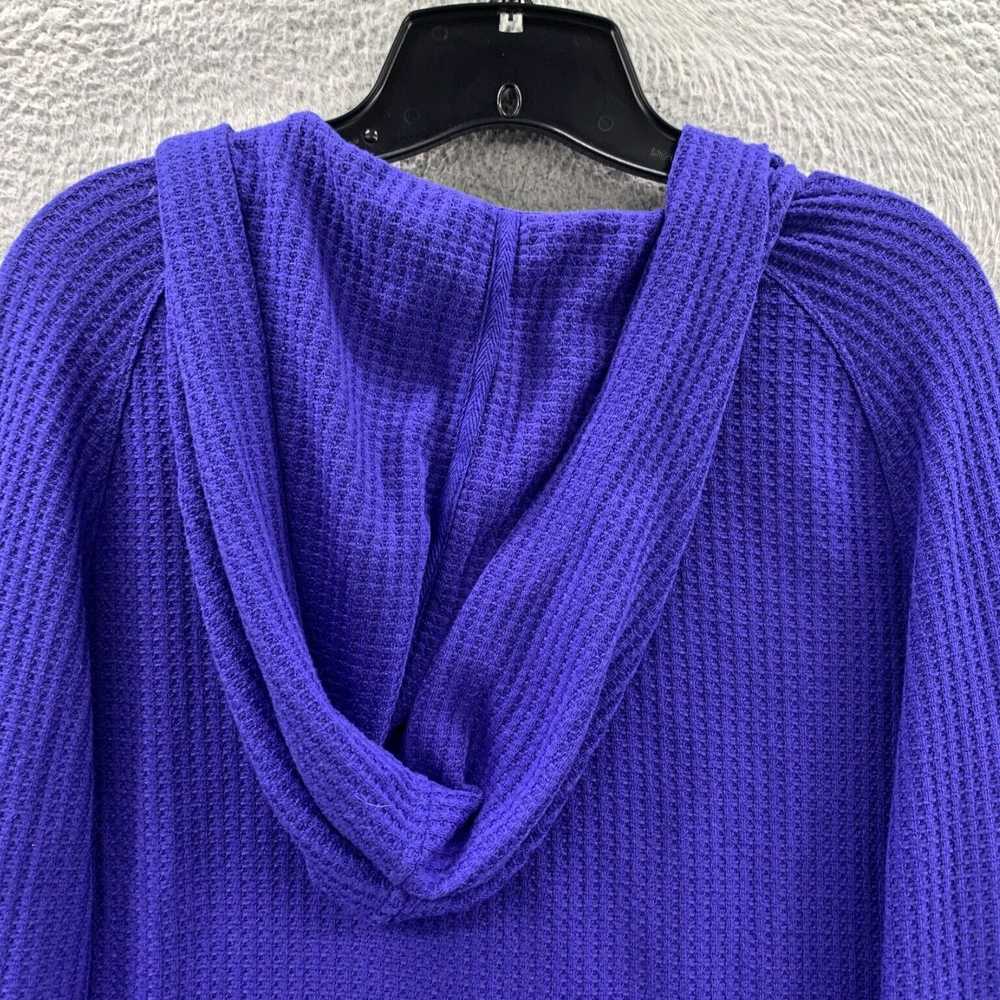 Vintage Womens Large Cozy Waffle Knit Hoodie Top … - image 8