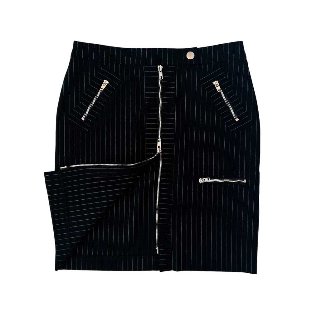 Bebe Pinstriped Double Zip Skirt (M) - image 1