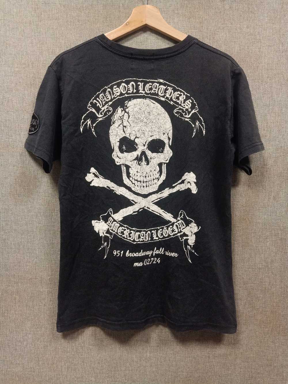 Skulls × Vanson Leathers × Vintage T shirt vanson… - image 1