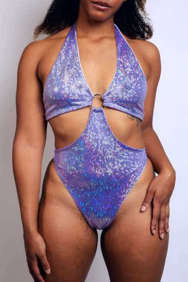 Freedom Rave Wear Lavender Holo O-Ring Bodysuit