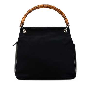 Black Gucci Nylon Bamboo Handbag