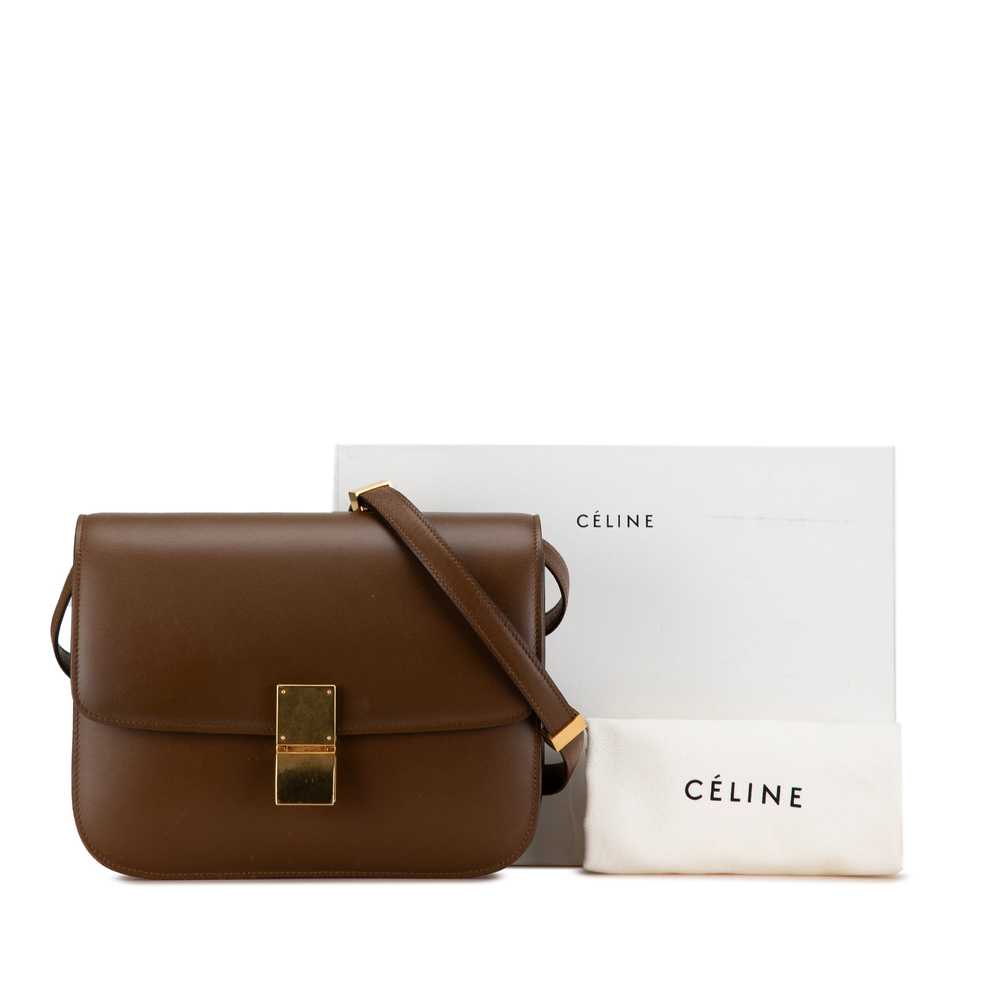 Brown Celine Medium Calfskin Classic Box Crossbod… - image 10