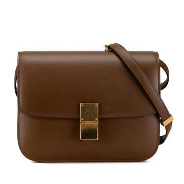 Brown Celine Medium Calfskin Classic Box Crossbod… - image 1