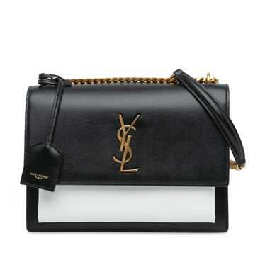 Black Saint Laurent Medium Bicolor Leather Monogr… - image 1