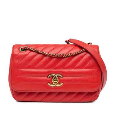 Red Chanel Small Diagonal Quilted Goatskin Flap Cr