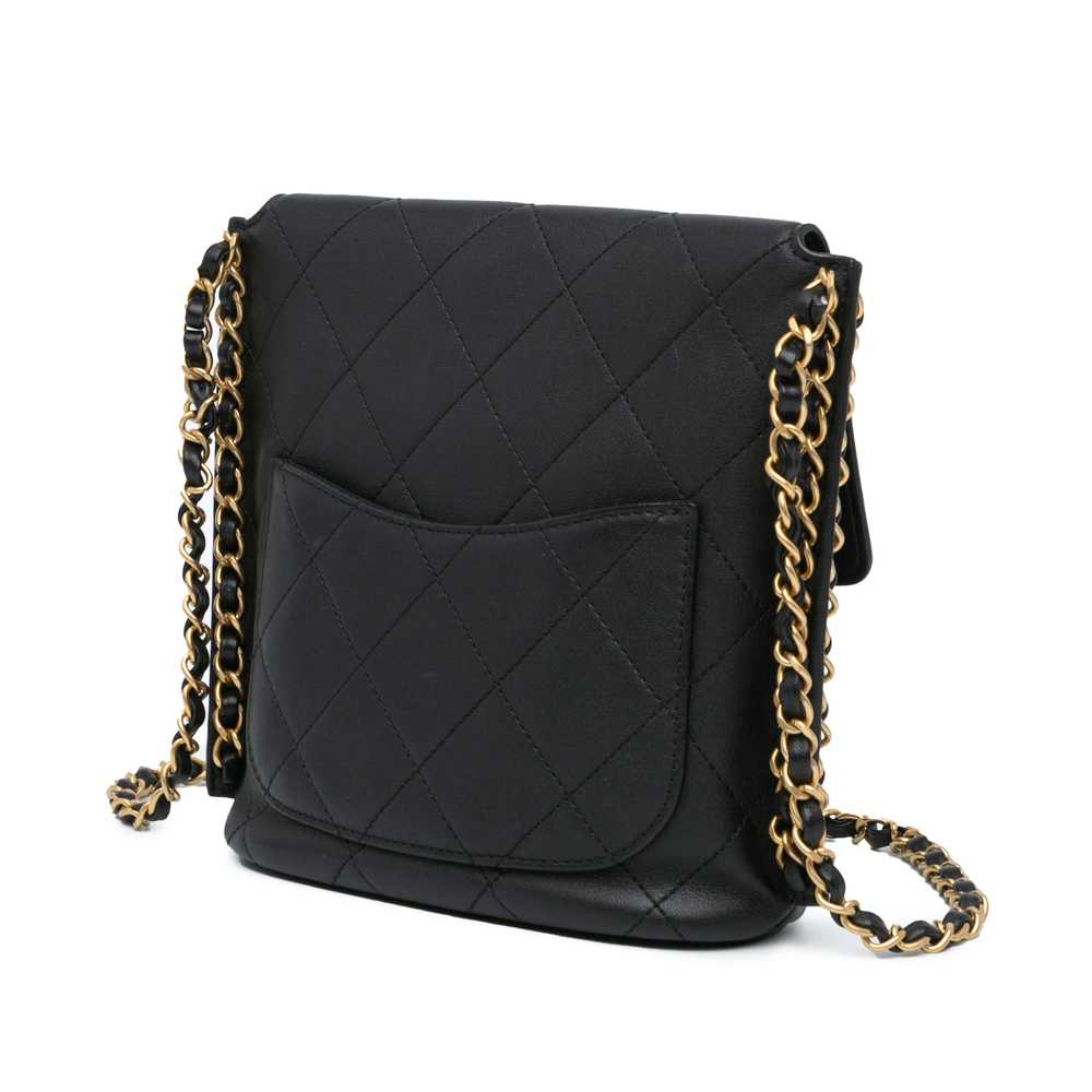 Black Chanel Small Quilted Calfskin Chain Hobo Fl… - image 2