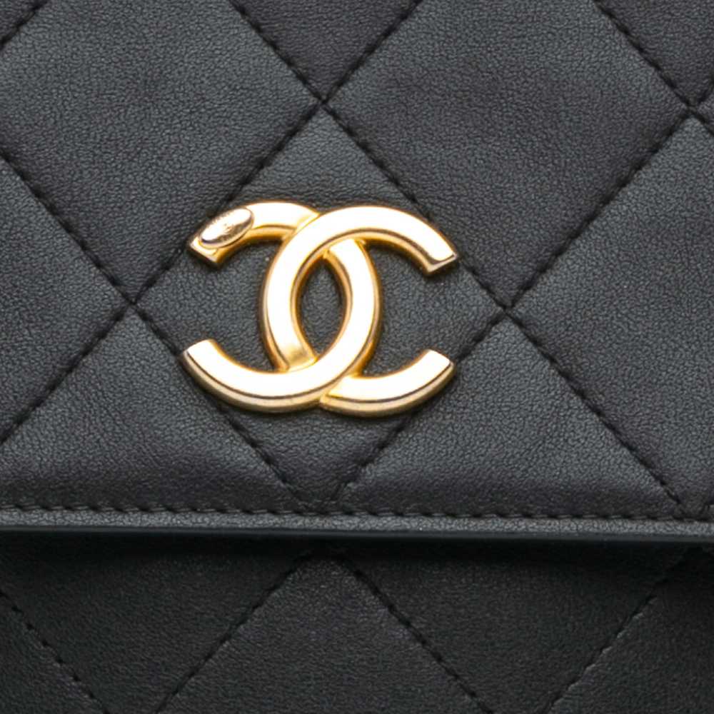 Black Chanel Small Quilted Calfskin Chain Hobo Fl… - image 4