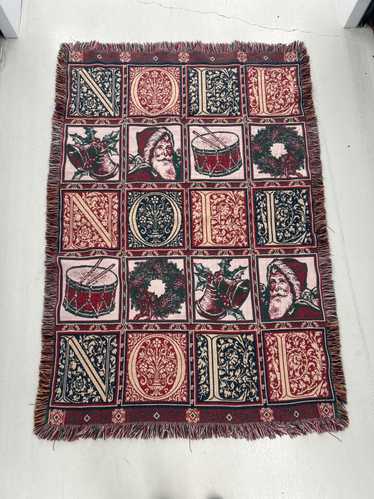 Designer Vintage Christmas Tapestry Throw Blanket 