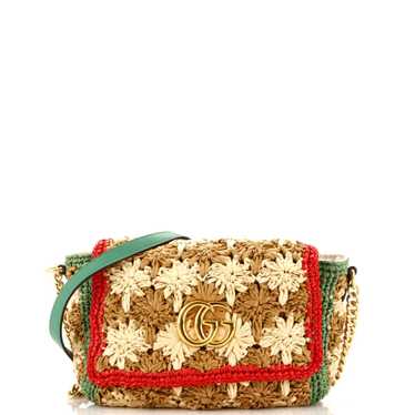 GUCCI GG Marmont Flap Bag Raffia Small - image 1