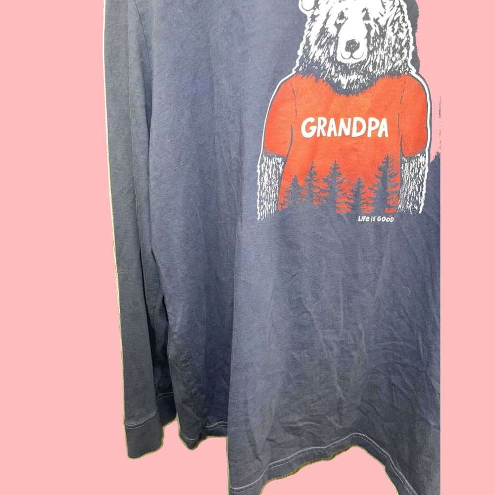 Life Is Good Dark Blue Grandpa Bear Long Sleeve C… - image 3