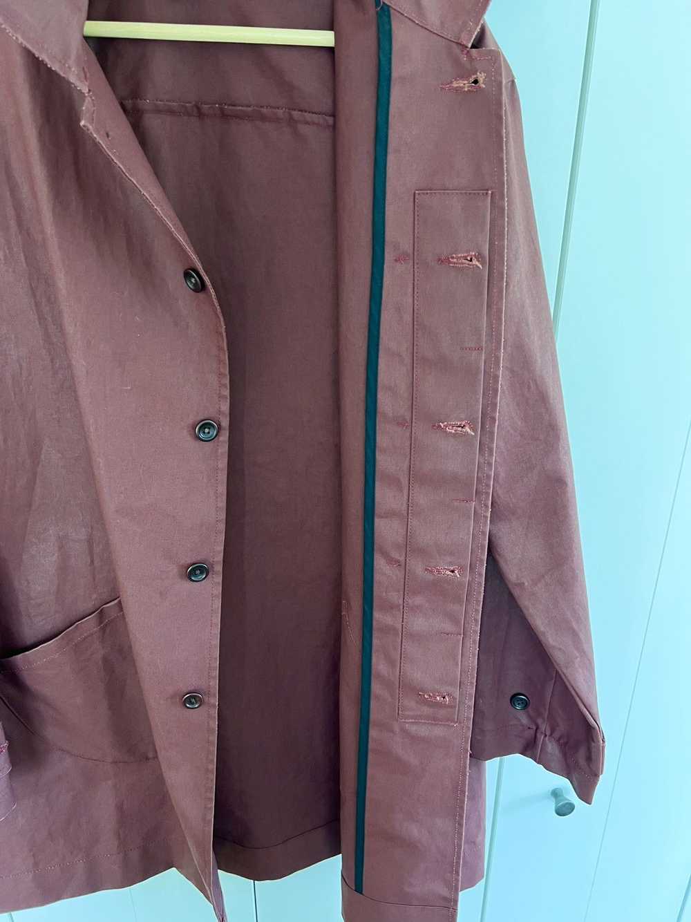 Evan Kinori Waxed Cotton Trench Coat - image 5