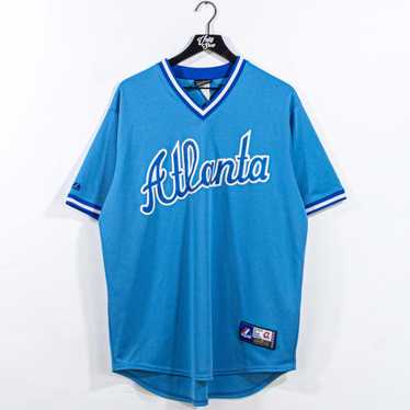 MLB × Majestic × Vintage Atlanta Braves Retro Jer… - image 1