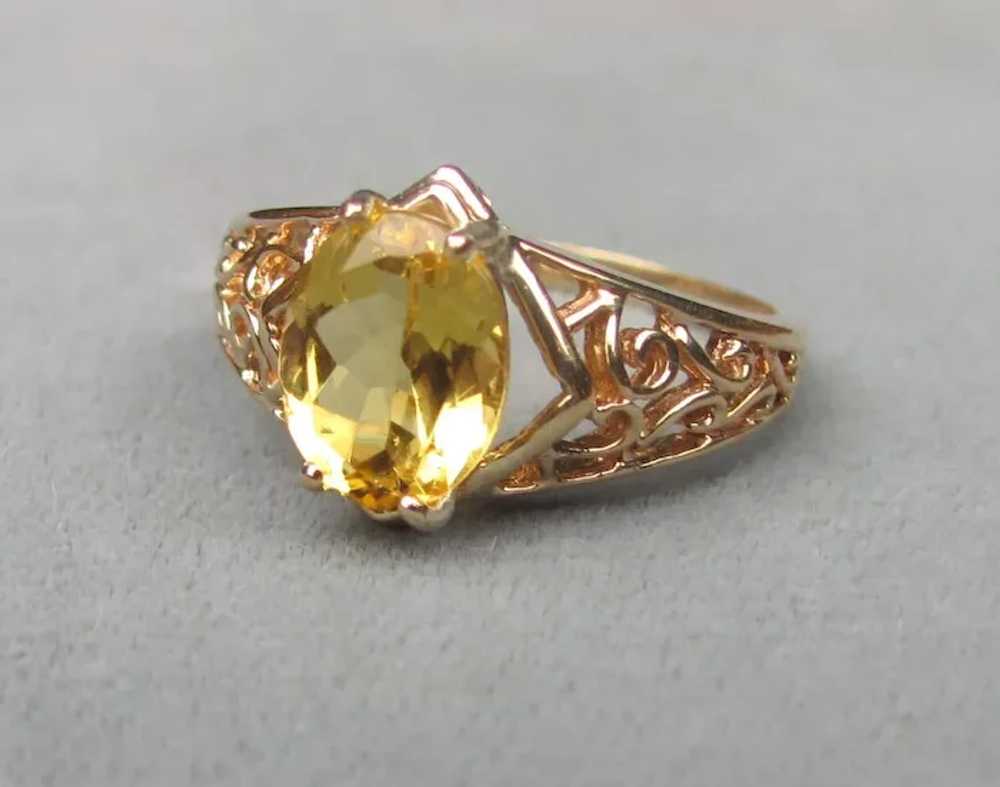 Vintage 10K Golden Beryl Heliodor Ring - image 2