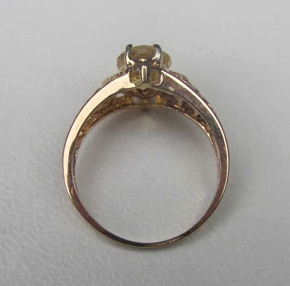 Vintage 10K Golden Beryl Heliodor Ring - image 5