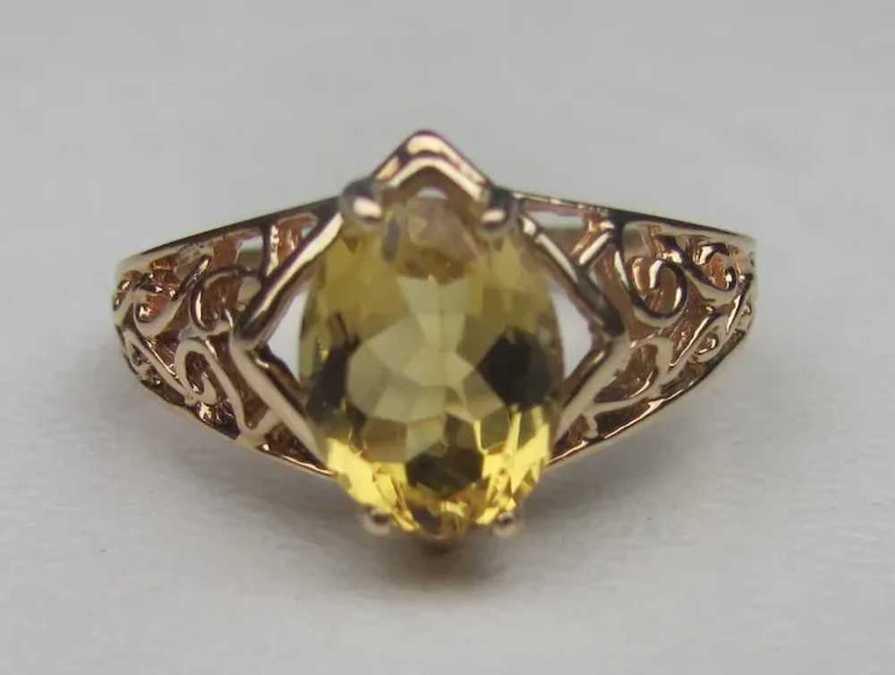 Vintage 10K Golden Beryl Heliodor Ring - image 6