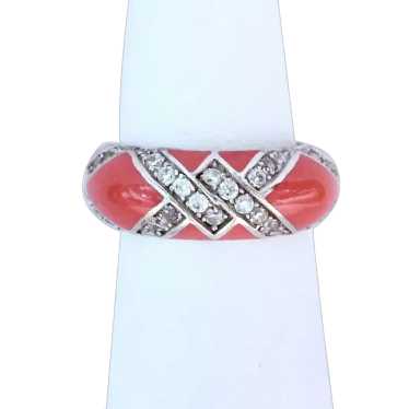 Hidalgo Sterling Silver 925 Ring Enamel & CZ