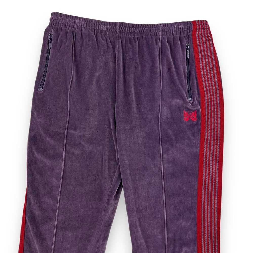 Needles Needles Purple & Red Velour Sweatpants - image 1