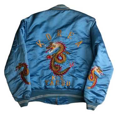 k*6様 vintage short souvenir jacket vintage 80s Korean War souvenir jacket size medium. | Depop