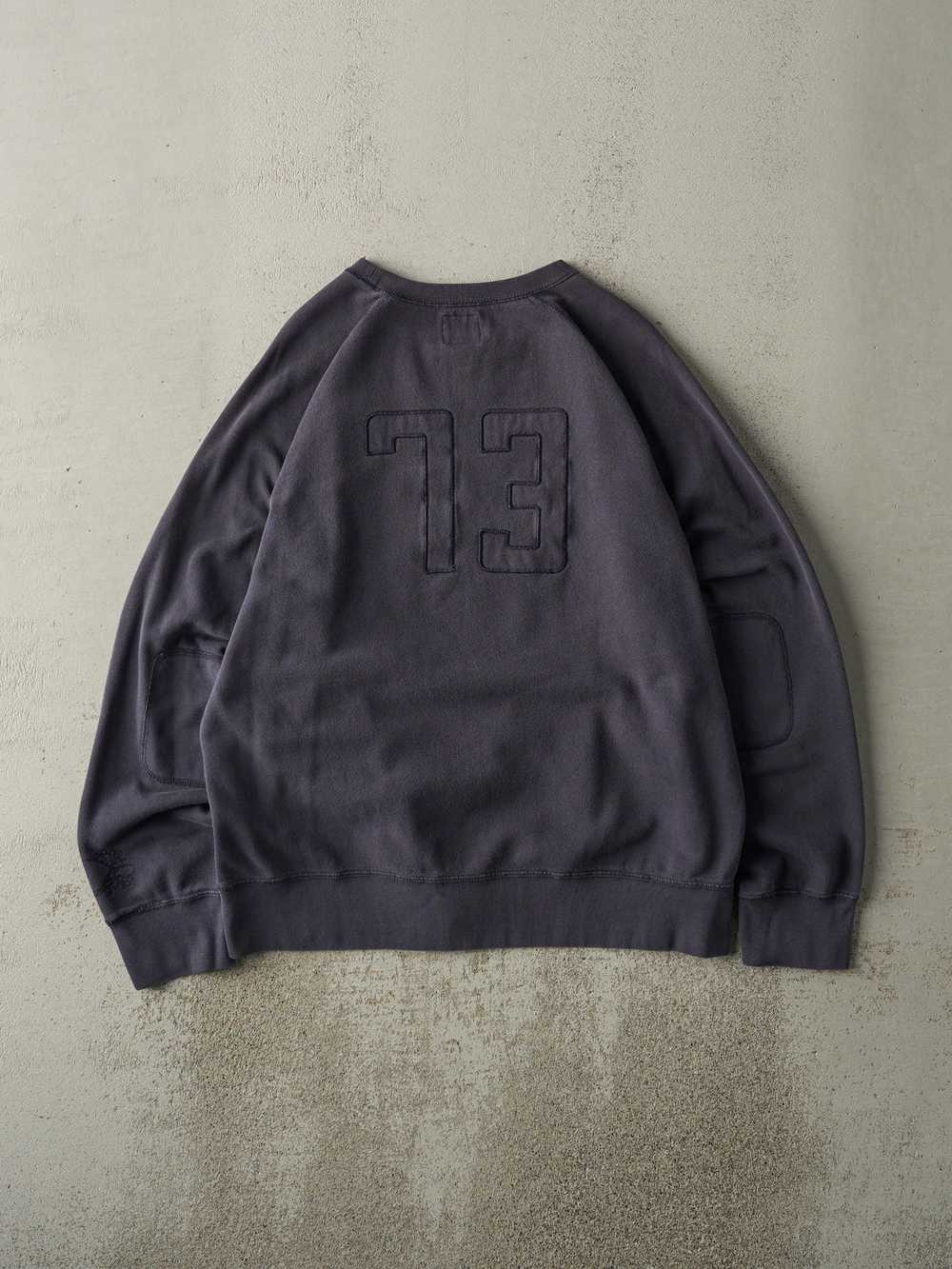 Vintage Y2K Navy Blue Roots Embroidered Boxy Crew… - image 2