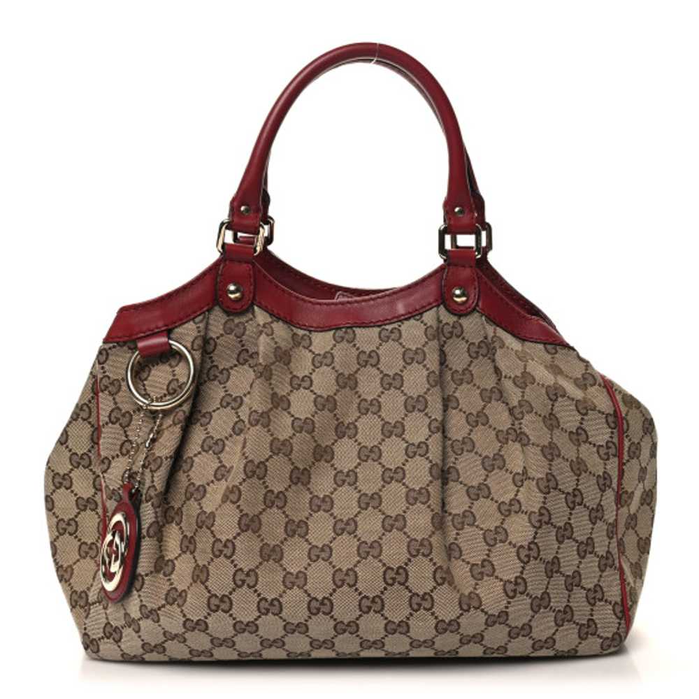 GUCCI Monogram Medium Sukey Tote Dark Red - image 1