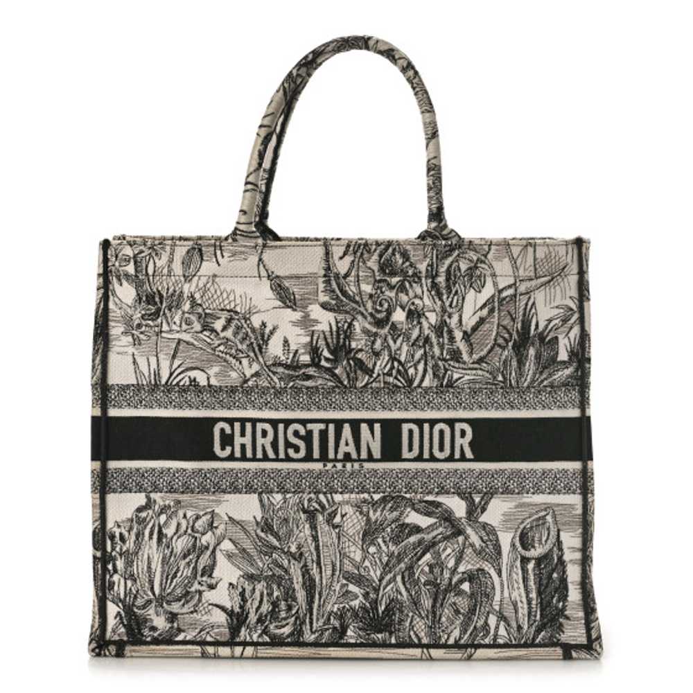 CHRISTIAN DIOR Canvas Embroidered Large Toile De … - image 1