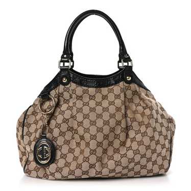 GUCCI Monogram Medium Sukey Tote Dark Brown