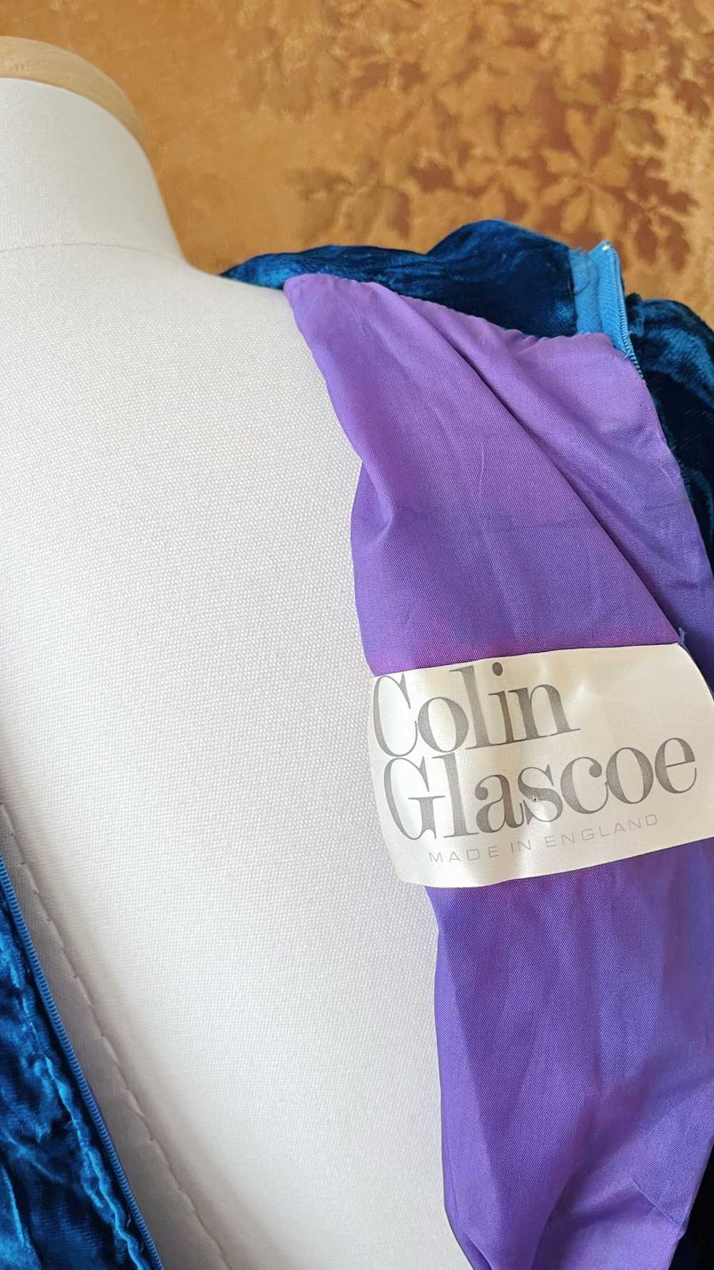 1970s Colin Glascoe Royal Blue Crushed Velvet Max… - image 6