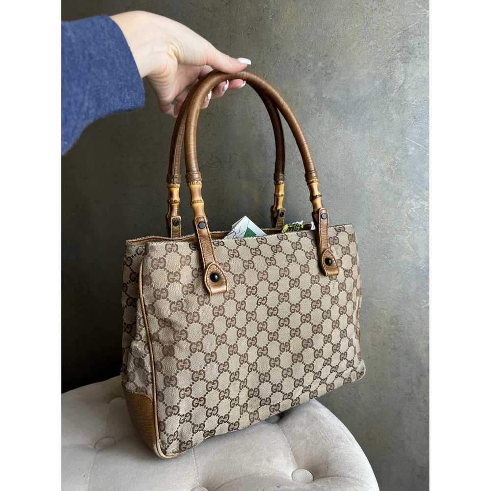 Gucci Vintage Bamboo cloth tote - image 2