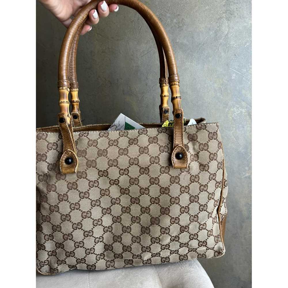 Gucci Vintage Bamboo cloth tote - image 4