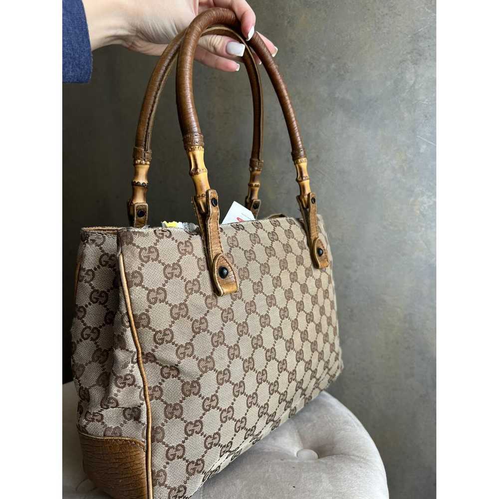 Gucci Vintage Bamboo cloth tote - image 6