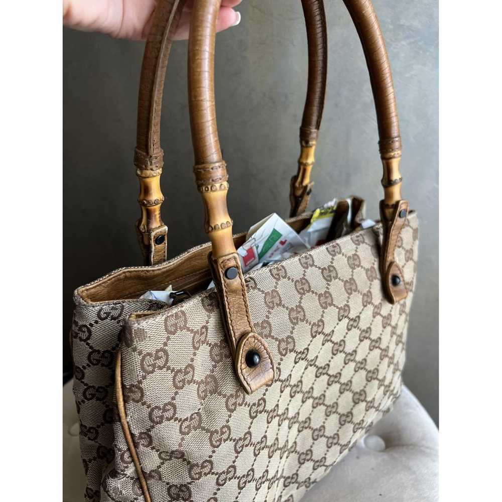 Gucci Vintage Bamboo cloth tote - image 8