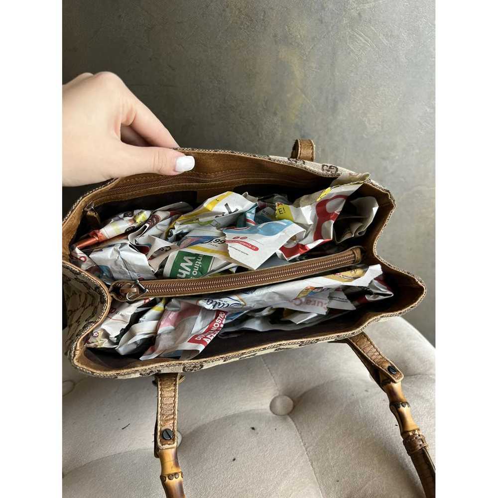 Gucci Vintage Bamboo cloth tote - image 9