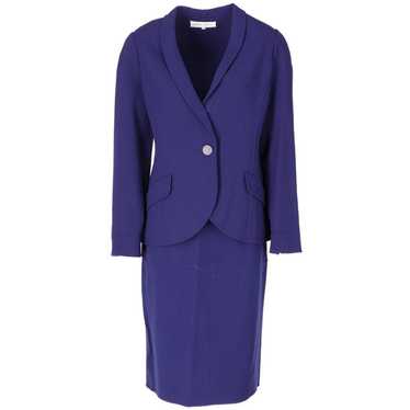 Mila Schön Blue Wool Skirt Suit - '80s - image 1