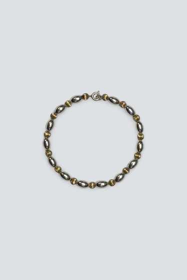 Two Tone Bead Bracelet - 14K Gold Vermeil/Sterling