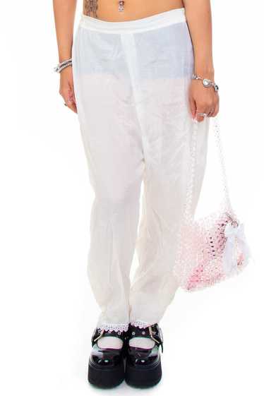 Vintage 90's White Lightweight Sheer Pants - M/L