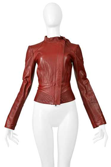 GUCCI BY TOM FORD RED LEATHER PERFORATED MOTO JACK