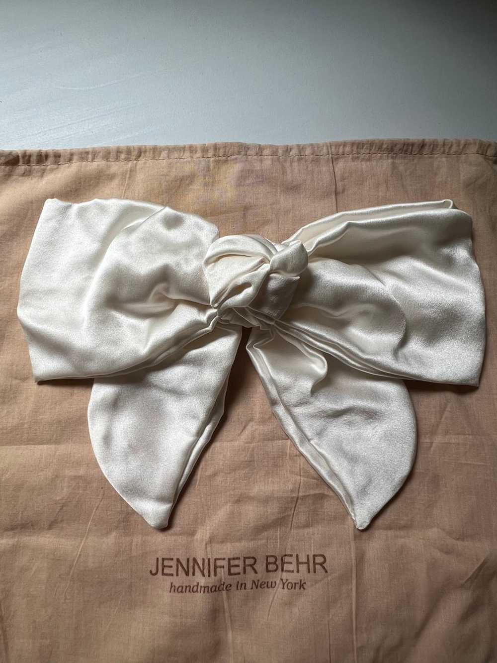 Jennifer Behr White Satin Celine Bow Barrette |… - image 1