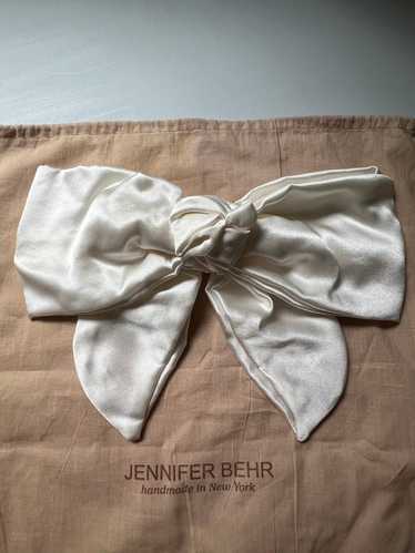 Jennifer Behr White Satin Celine Bow Barrette |… - image 1